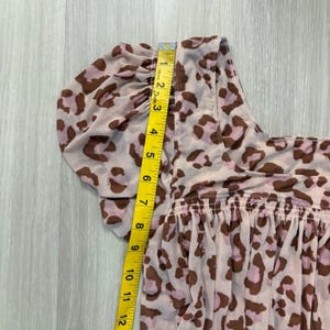 Free People Top Women Leopard Print Square Neck Smocked Puff Sleeve Size M imagen 9