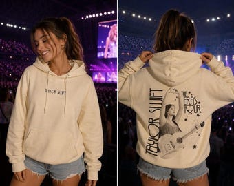 Felpa con cappuccio Taylor Swift The Eras Tour Felpa con cappuccio Crema Giallo Grafica Pullover Unisex S