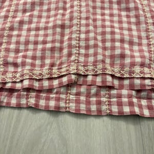 Johnny Was Bluse Damen Workshop Rosa Vichy-Karo-Bluse mit Stickerei und Schnürung Top XS Bild 13