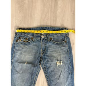 True Religion Jeans Damen Blau Regenbogen Bobby Straight Leg Hose Größe 30 Bild 7
