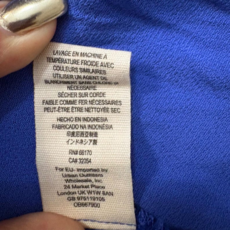 Free People jurk voor dames, koningsblauw, open schouders, ruches aan de zoom, boho, maat L afbeelding 14