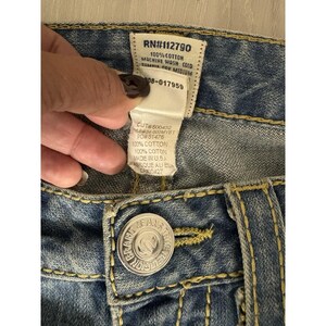 True Religion Jeans Damen Blau Regenbogen Bobby Straight Leg Hose Größe 30 Bild 6