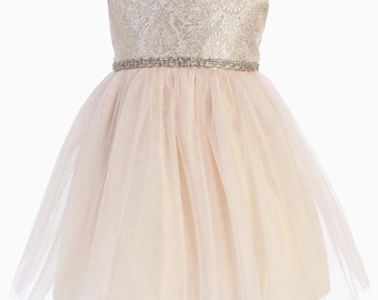 Satin-Tüll verzierte Weihnachten Urlaub Kleid mit Tüll Rock und Strass Gürtel