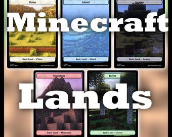Minecraft Themed — Full Art MTG Basic Lands — Proxy — No AI Art — Custom Magic Card