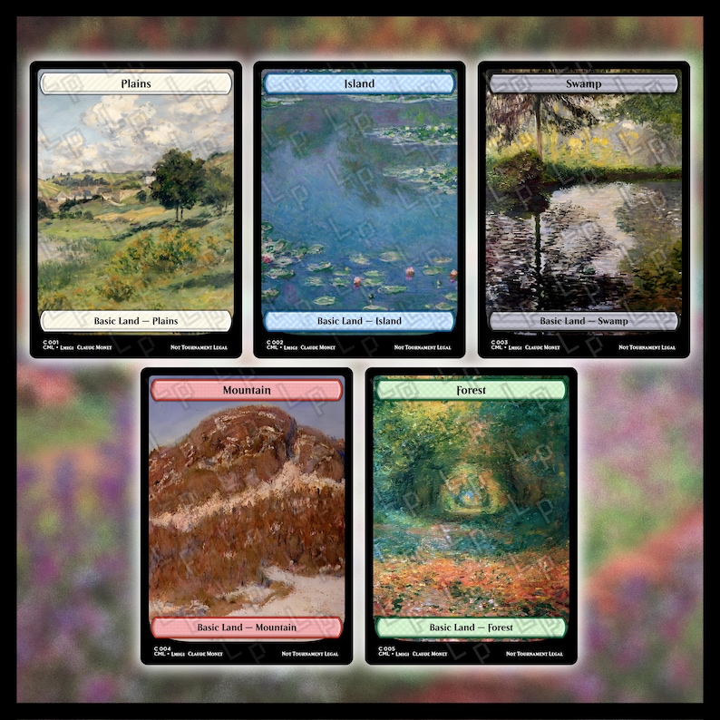 Monet Art MTG Basic Lands Proxy: Custom Magic Card - Etsy