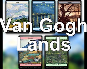 Van Gogh Art MTG Basic Lands Proxy: Custom Magic Card