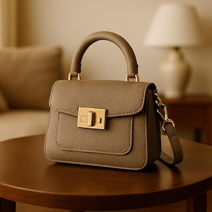 Handmade Leather Handbag with Gold Hardware | Shoulder Bag Crossbody Bag Tote Large luxury leather bag
