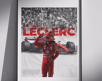 Charles Leclerc F1 Printable Design | For Posters or Wall Art