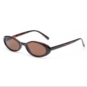 2025 New Fashion Leopard Brown Sunglasses Women Small Sexy Oval Sunglasses Trendy Retro Colorful Shades