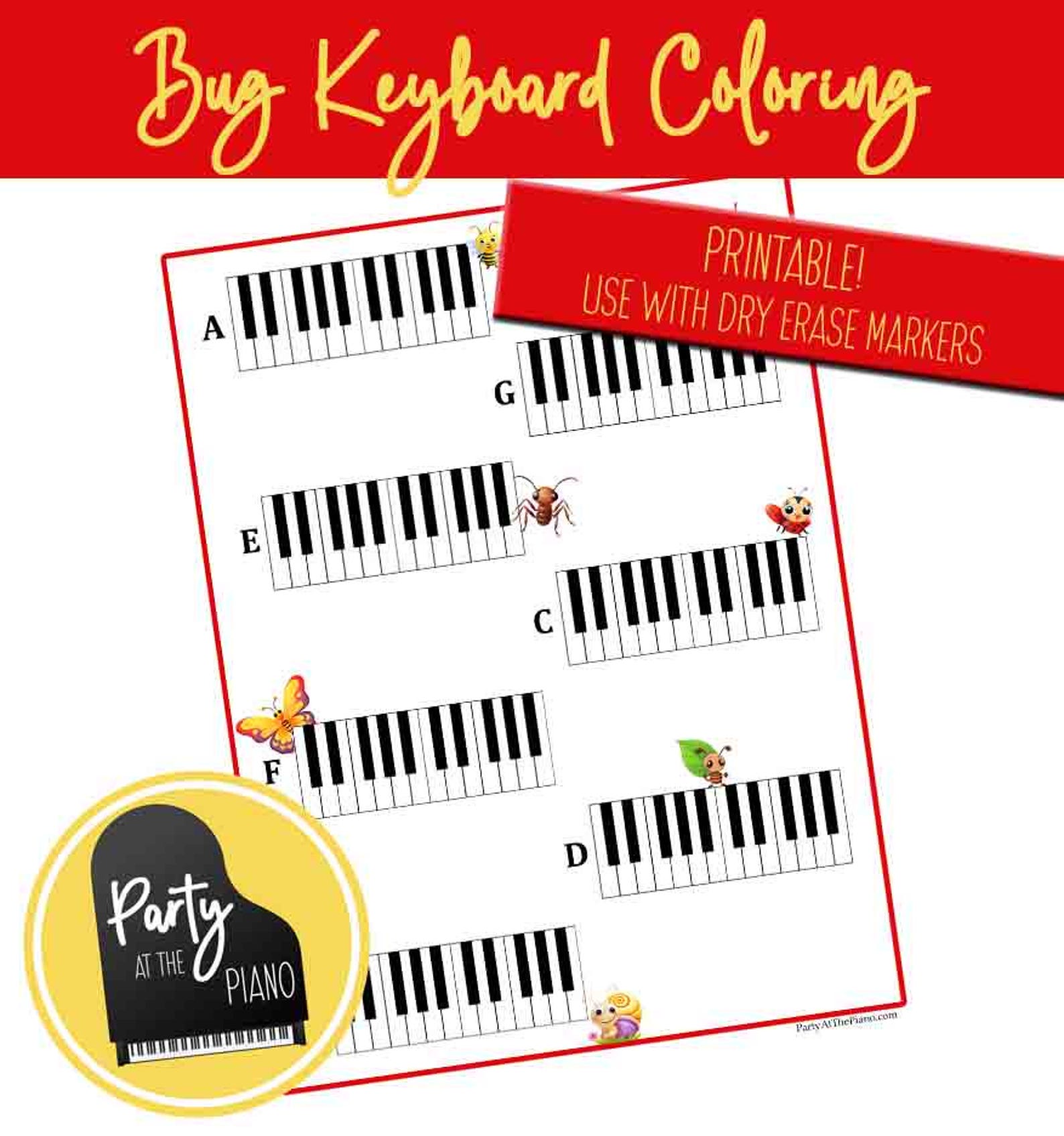 Bug Keyboard Coloring - Etsy