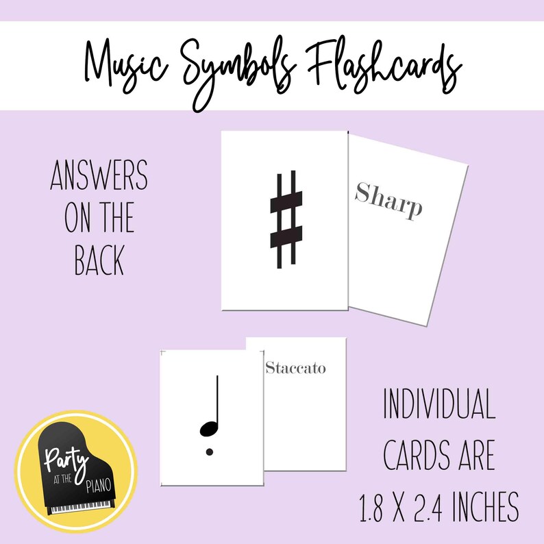 Music Symbols Flashcards - Etsy