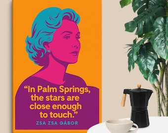 Zsa Zsa Gabor Pop Art Canvas – Retro Palm Springs Glam