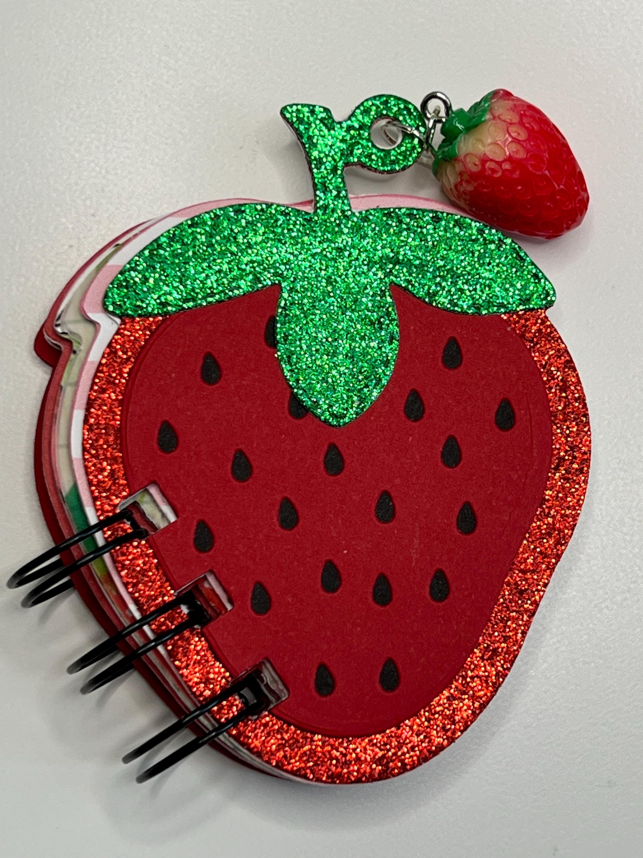 Strawberry Mini Notebook | Glitter Cardstock, Party Favor - Etsy