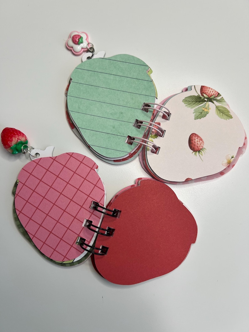 Strawberry Mini Notebook | Glitter Cardstock, Party Favor - Etsy
