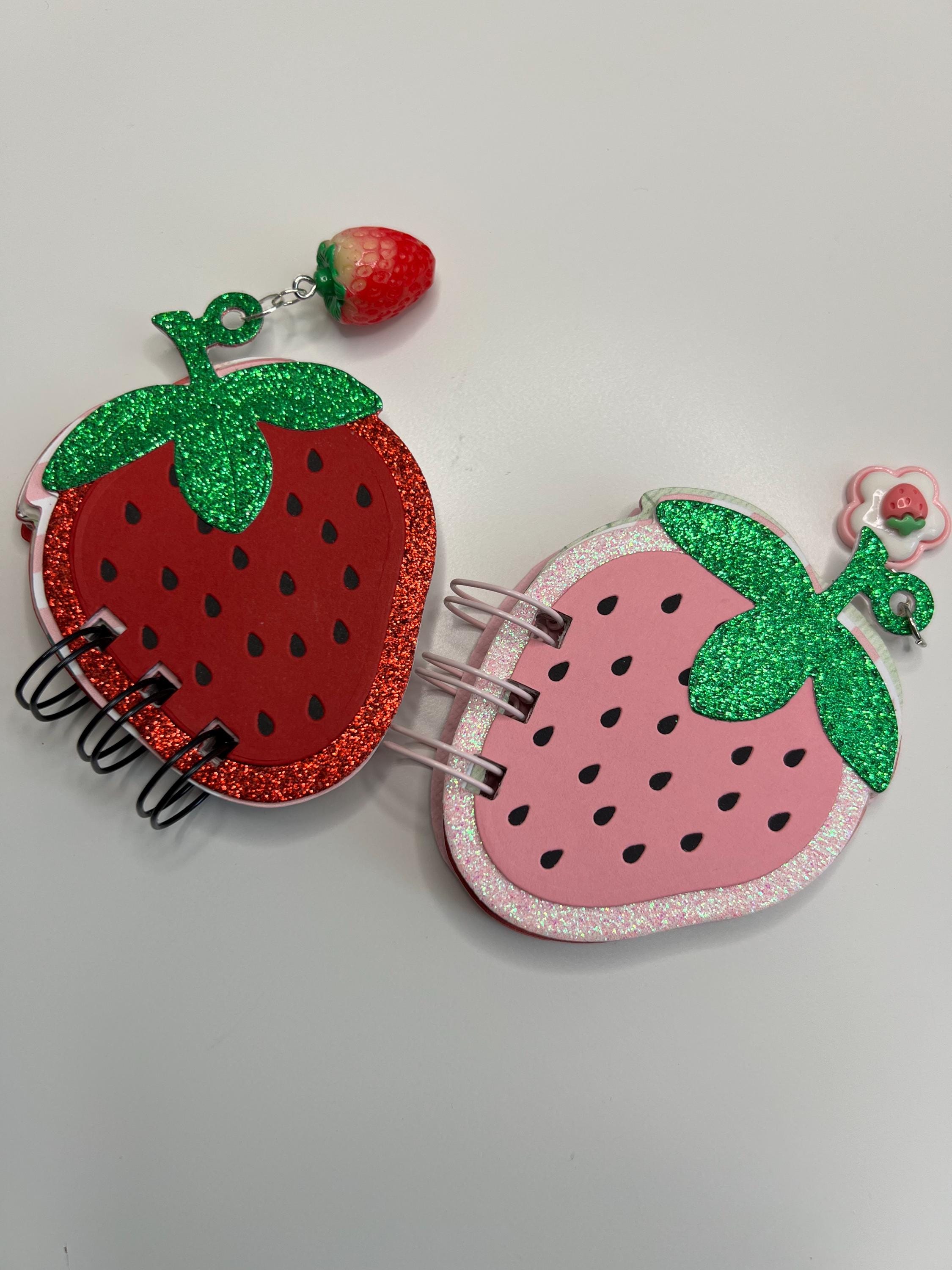 Strawberry Mini Notebook | Glitter Cardstock, Party Favor - Etsy