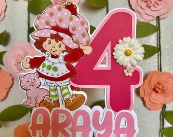 Strawberry Shortcake Cake Topper: Personalized Party Decor