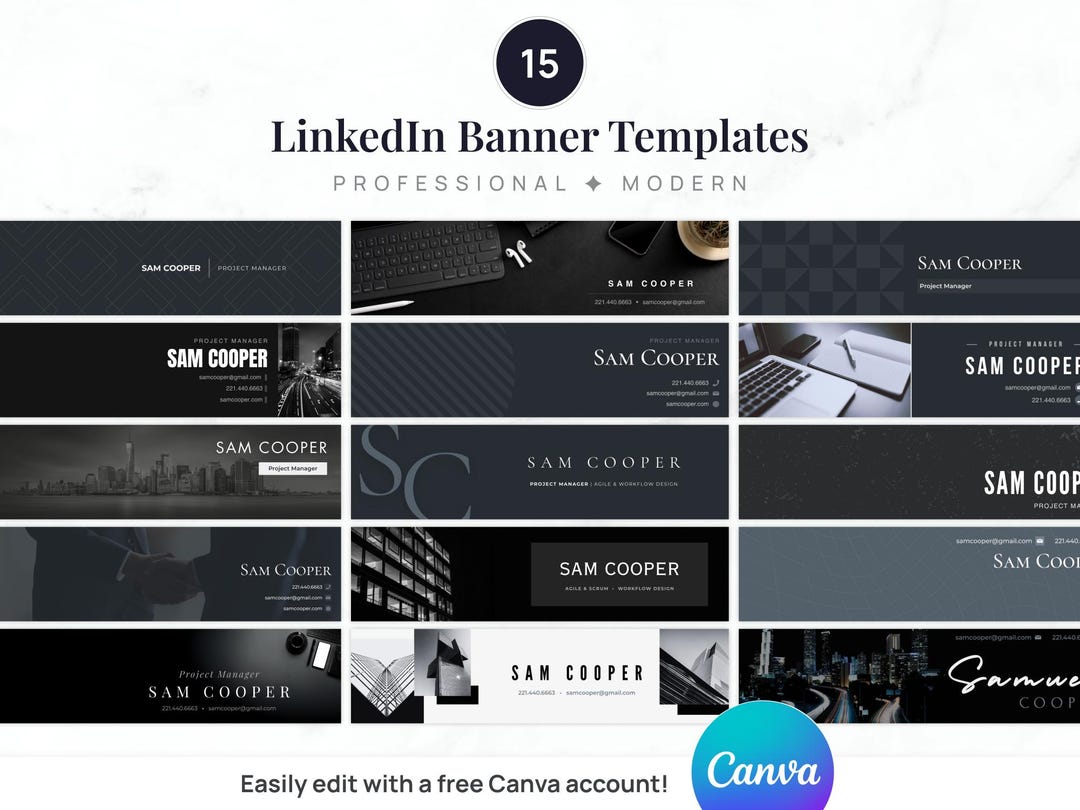 Linkedin Editable Frame 15 Linkedin Banner Templates | Editable Canva File | Professional ...