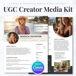 UGC Ersteller Media Kit & Preisliste | 2-seitiges Canva Template
