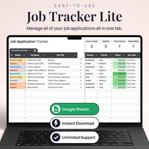 Simple Job Application Tracker: Google Sheets Template