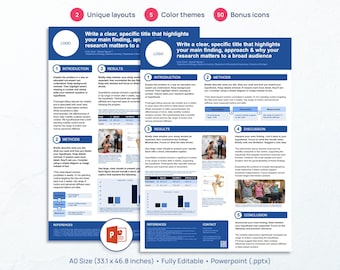 Wissenschaftliches Poster Power Point Vorlage (A0 Hochformat) | Für Akademische, Abschlussarbeit, Forschung Präsentationen & Konferenzen