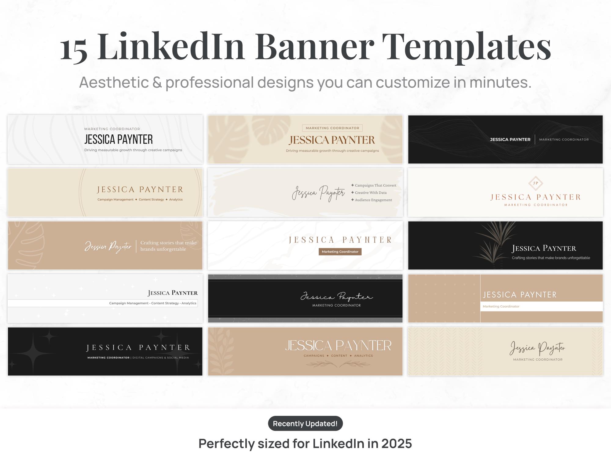 15 Linkedin Banner Templates | Editable Canva File | Professional ...