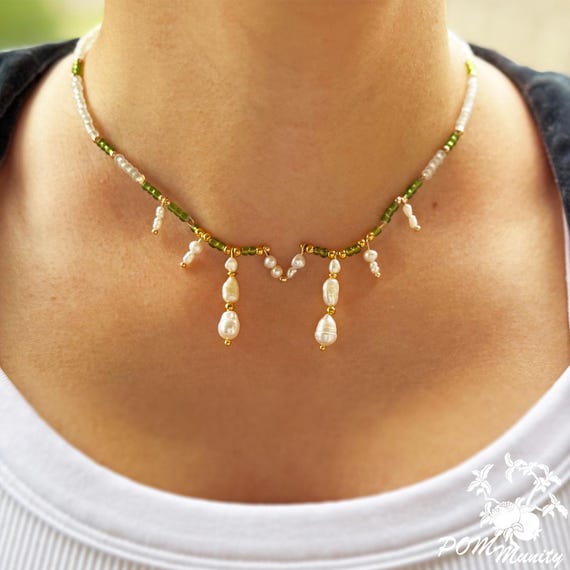 Freshwater Pearl Necklace: 19 White Drop Freshwater  Pearl Accented By Golden Orange Borque Necklace 19\