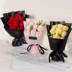 9 Heads Soap Flower Rose Bouquet Artificial Flower for Christmas Wedding Birthday Party Valentine&#39;s Day DIY Gift Home Decoration