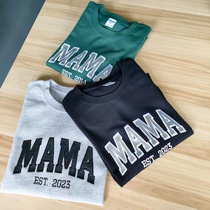 Custom Embroidered Sweatshirt With Filled Glitter，Personalized Word & Glitter Color，Embroidered College Sweatshirt，Crewneck Sweatshirt