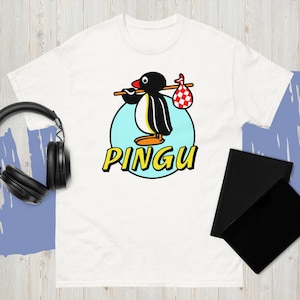 Men Penguin NUT Pingu Tshirt Series Cartoon Meme Kids 80s 90s Retro Cute Funny