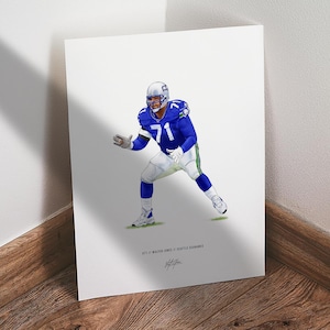 Walter Jones Poster, Seattle Seahawks Football Wall Art, 8x10 Sports Print for Man Cave Office or Fan Gift