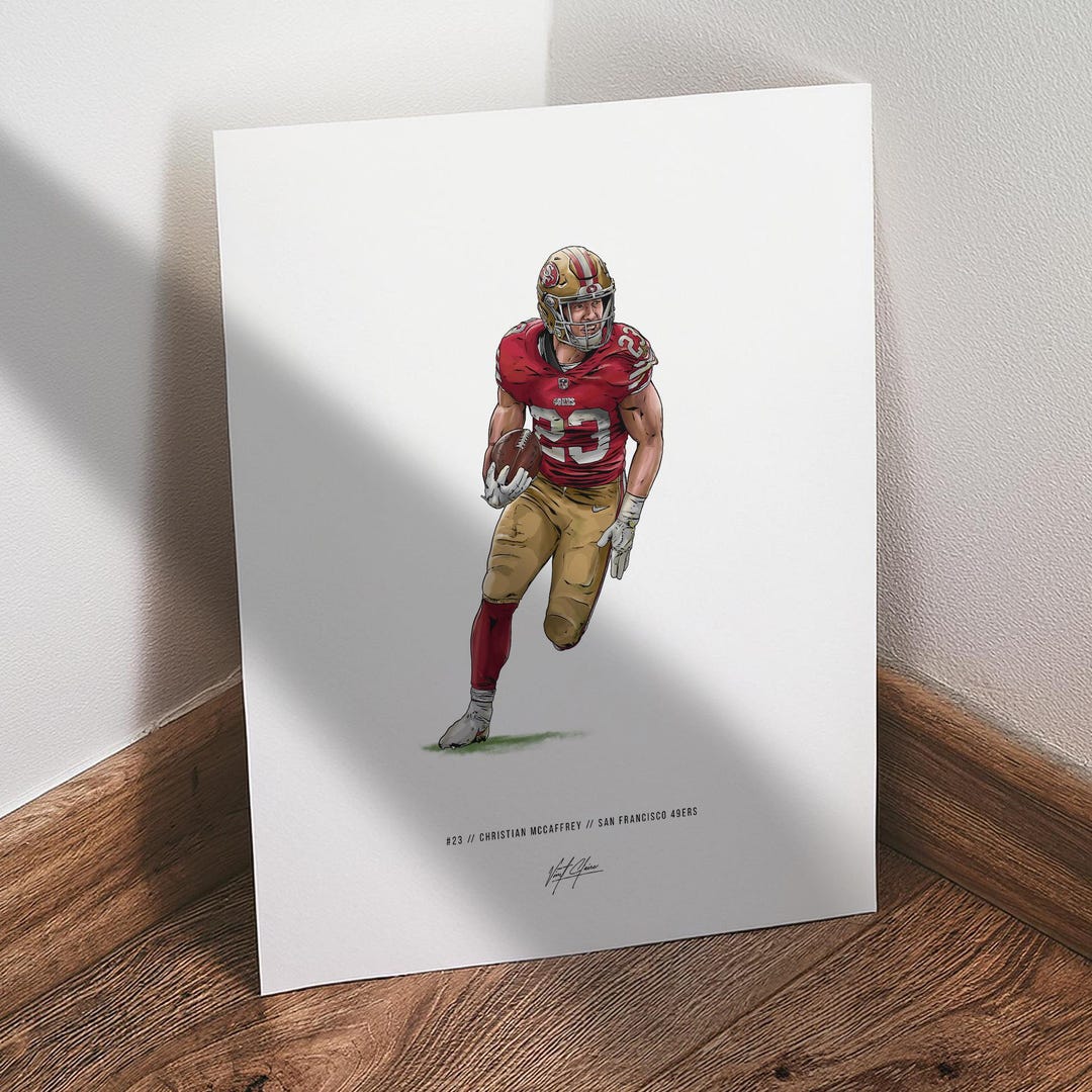 Christian Mccaffrey Poster, San Francisco 49ers Football CMC Wall Art ...