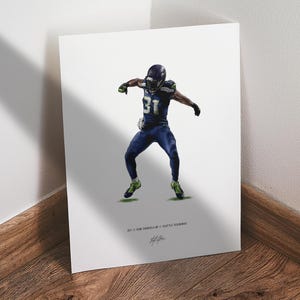 Kam Chancellor Poster, Seattle Seahawks Football Wall Art, 8x10 Sports Print for Man Cave Office or Fan Gift