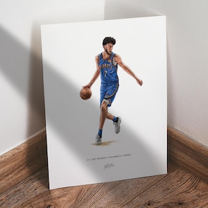 Chet Holmgren Poster, Oklahoma City Thunder Basketball Wall Art, 8x10 Sports Print for Man Cave, Office, or Fan Gift
