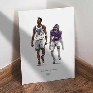 Justin Jefferson Anthony Edwards Poster, Minnesota Vikings