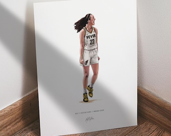 Caitlin Clark Poster, Indiana Fever Women Basketball Wall Art, Sports Print for Man Cave Office or Fan Gift