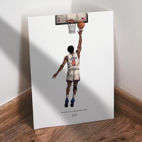 OG Anunoby Tip in Poster, New York Knicks Basketball Wall Art, the