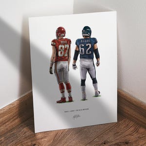 Kelce Brothers Poster, Travis Kelce Poster, Jason Kelce Poster, Football Wall Art, 8x10 Sports Print for Man Cave, Office, or Fan Gift