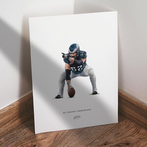 Jason Kelce Eagles Poster, Philadelphia Eagles Football Wall Art, 8x10 Sports Print for Man Cave, Office, or Fan Gift