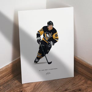 Sidney Crosby Poster, Pittsburgh Penguins Hockey Wall Art, 8x10 Sports Print for Man Cave Office or Fan Gift