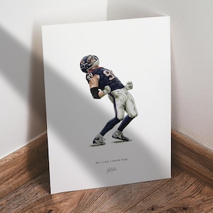 JJ Watt Poster, Houston Texans Football Wall Art, 8x10 Sports Print for Man Cave Office or Fan Gift