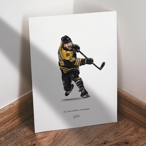 David Pastrnak Poster, Boston Bruins Hockey Wall Art, 8x10 Sports Print for Man Cave Office or Fan Gift