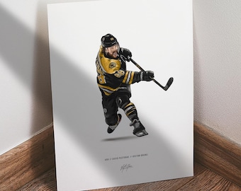 David Pastrnak Poster, Boston Bruins Hockey Wall Art, 8x10 Sports Print for Man Cave Office or Fan Gift