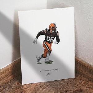 Myles Garrett Poster, Cleveland Browns Football Wall Art, 8x10 Sports Print for Man Cave Office or Fan Gift