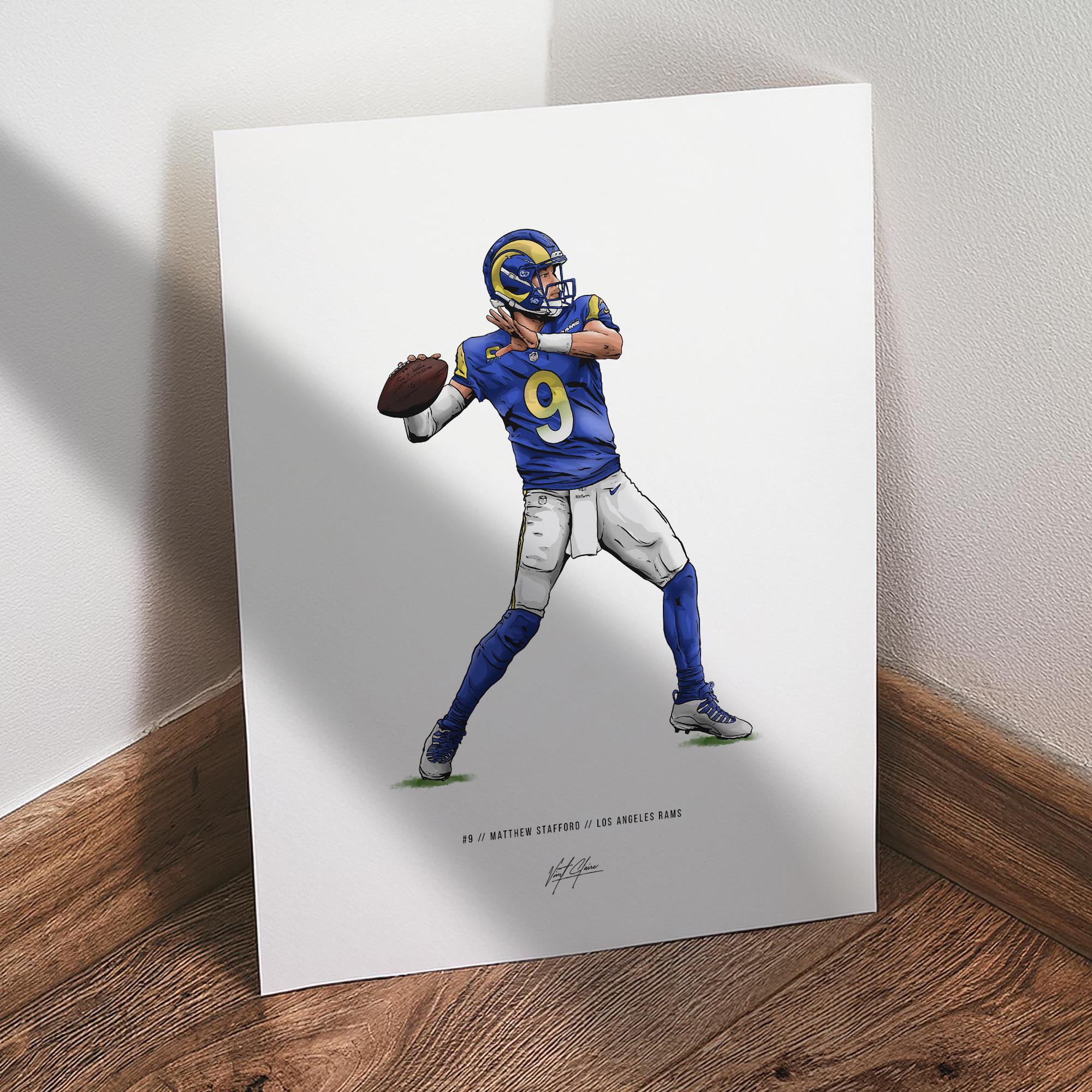 Matthew Stafford Poster, Los Angeles Rams Football Wall Art