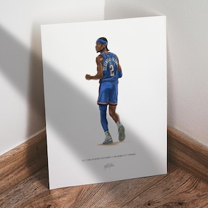Shai Gilgeous-Alexander Poster, Oklahoma City Thunder Basketball Wall Art, SGA 8x10 Sports Print for Man Cave, Office, or Fan Gift