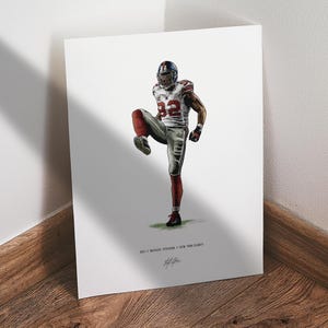 Michael Strahan Poster, New York Giants Football Wall Art, 8x10 Sports Print for Man Cave Office or Fan Gift