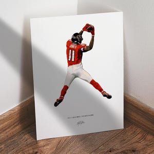 Julio Jones Poster, Atlanta Falcons Football Wall Art, 8x10 Sports Print for Man Cave Office or Fan Gift