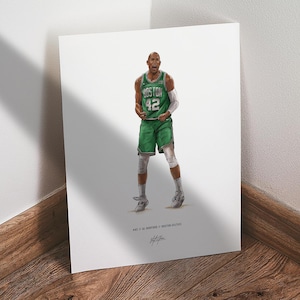 Al Horford Poster, Boston Celtics Basketball Wall Art, 8x10 Sports Print for Man Cave Office or Fan Gift