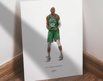 Al Horford Poster, Boston Celtics Basketball Wall Art,  Sports Print for Man Cave Office or Fan Gift