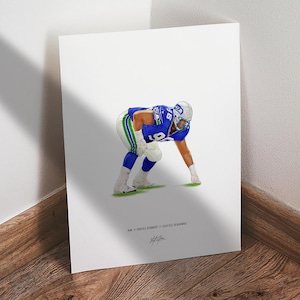 Cortez Kennedy Poster, Seattle Seahawks Football Wall Art, 8x10 Sports Print for Man Cave Office or Fan Gift